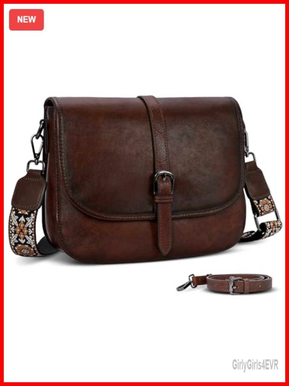 HESHE Leather Crossbody Shoulder Hobo Purse Satchel Handbag